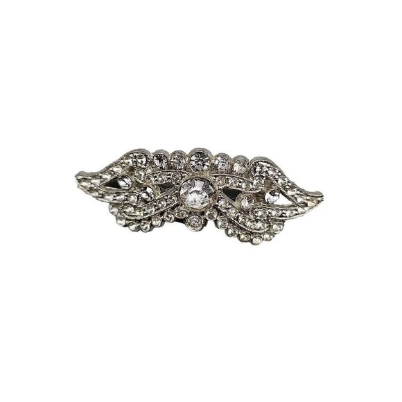 Apex Art Wings Brooch Silver Tone Clear Rhinestones Worn By The Stars Rare - Picture 5 of 8